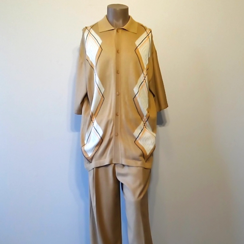 Silversilk Luxe 2pc Beige Ensemble pants set by Silversilk
